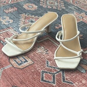 Abercrombie & Fitch Cream Strappy Heels